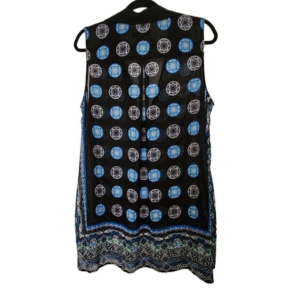 INC International Concepts Woman Sheer Deep V-Neck Sleeveless Blouse Size 1X - Picture 2 of 5